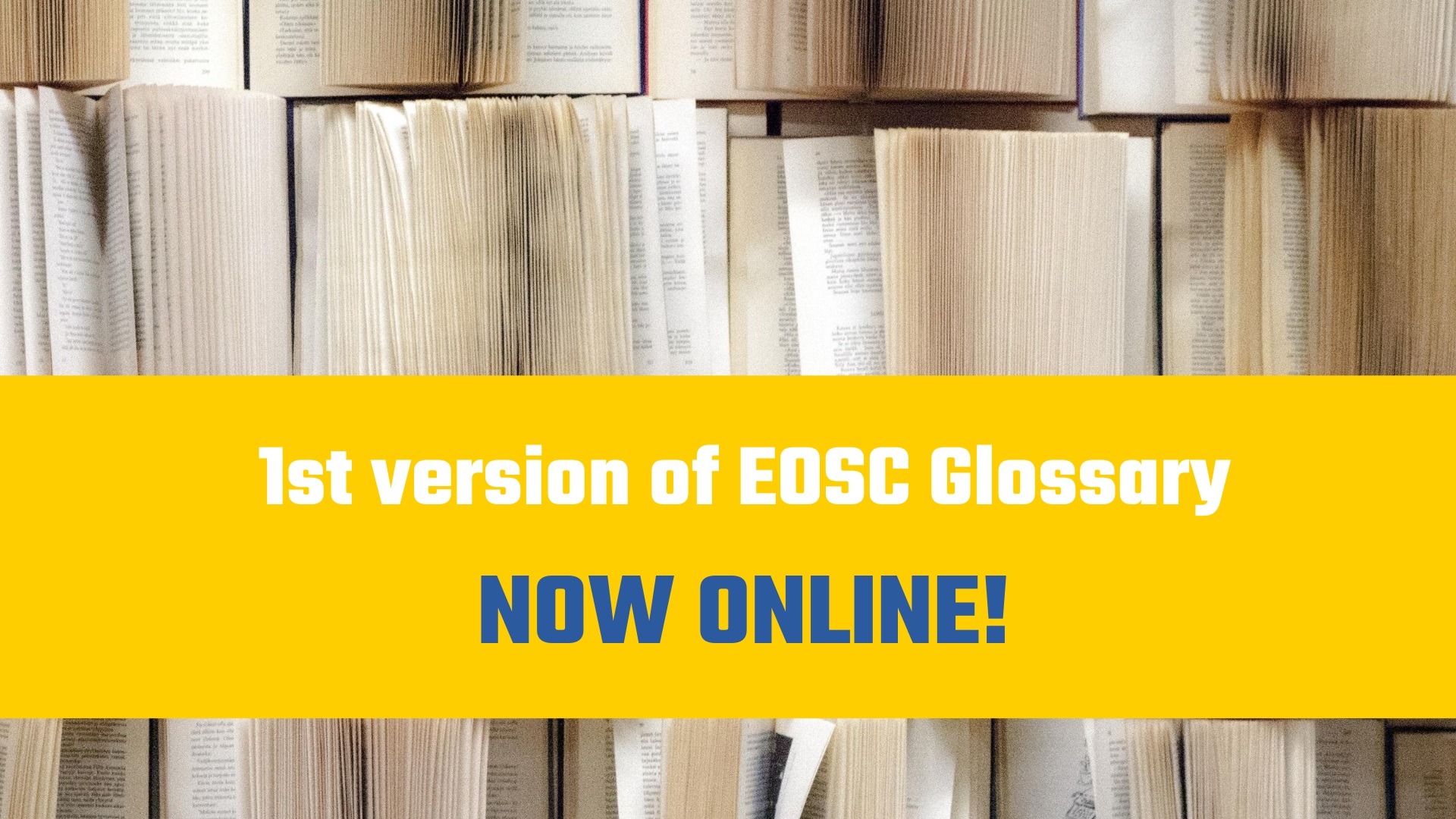 1st version of EOSC Glossary now online!